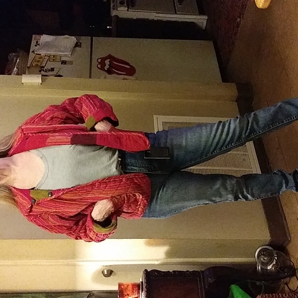 $$❤️❤️☘️David Brooks reversible patchwork/stripe jacket - Picture 5 of 7